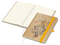 Notizbuch Match-Book Naturpapier-Hardcover individuell bedruckt, DIN A5, Papierfarbe/Lineatur Cremefarben/Punktraster, Einband-Papierfarbe Braun