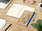 Notizbuch Match-Book Naturpapier-Hardcover individuell bedruckt, DIN A5, Papierfarbe/Lineatur Cremefarben/Punktraster, Einband-Papierfarbe Braun