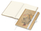 Notizbuch Match-Book Naturpapier-Hardcover individuell bedruckt, DIN A5, Papierfarbe/Lineatur Cremefarben/Punktraster, Einband-Papierfarbe Braun