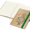 Notizbuch Match-Book Naturpapier-Hardcover individuell bedruckt, DIN A5, Papierfarbe/Lineatur Cremefarben/Winkelkaro, Einband-Papierfarbe Braun