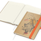 Notizbuch Match-Book Naturpapier-Hardcover individuell bedruckt, DIN A5, Papierfarbe/Lineatur Cremefarben/Winkelkaro, Einband-Papierfarbe Braun