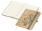 Notizbuch Match-Book Naturpapier-Hardcover individuell bedruckt, DIN A5, Papierfarbe/Lineatur Cremefarben/Winkelkaro, Einband-Papierfarbe Braun