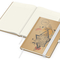 Notizbuch Match-Book Naturpapier-Hardcover individuell bedruckt, DIN A5, Papierfarbe/Lineatur Cremefarben/Winkelkaro, Einband-Papierfarbe Braun