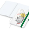 Notizbuch Match-Book Naturpapier-Hardcover individuell bedruckt, DIN A5, Papierfarbe/Lineatur Hochweiß/Punktraster, Einband-Papierfarbe Weiß