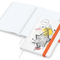 Notizbuch Match-Book Naturpapier-Hardcover individuell bedruckt, DIN A5, Papierfarbe/Lineatur Hochweiß/Punktraster, Einband-Papierfarbe Weiß