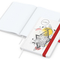 Notizbuch Match-Book Naturpapier-Hardcover individuell bedruckt, DIN A5, Papierfarbe/Lineatur Hochweiß/Punktraster, Einband-Papierfarbe Weiß