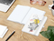 Notizbuch Match-Book Naturpapier-Hardcover individuell bedruckt, DIN A5, Papierfarbe/Lineatur Hochweiß/Punktraster, Einband-Papierfarbe Weiß