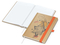 Notizbuch Match-Book Naturpapier-Hardcover individuell bedruckt, DIN A5, Papierfarbe/Lineatur Hochweiß/Winkelkaro, Einband-Papierfarbe Braun