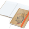 Notizbuch Match-Book Naturpapier-Hardcover individuell bedruckt, DIN A5, Papierfarbe/Lineatur Hochweiß/Winkelkaro, Einband-Papierfarbe Braun