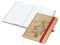 Notizbuch Match-Book Naturpapier-Hardcover individuell bedruckt, DIN A5, Papierfarbe/Lineatur Hochweiß/Winkelkaro, Einband-Papierfarbe Braun