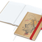 Notizbuch Match-Book Naturpapier-Hardcover individuell bedruckt, DIN A5, Papierfarbe/Lineatur Hochweiß/Winkelkaro, Einband-Papierfarbe Braun