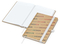 Notizbuch Match-Book Naturpapier-Hardcover individuell bedruckt, DIN A5, Papierfarbe/Lineatur Hochweiß/Winkelkaro, Einband-Papierfarbe Braun