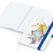 Notizbuch Match-Book Naturpapier-Hardcover individuell bedruckt, DIN A5, Papierfarbe/Lineatur Hochweiß/Winkelkaro, Einband-Papierfarbe Weiß