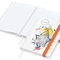 Notizbuch Match-Book Naturpapier-Hardcover individuell bedruckt, DIN A5, Papierfarbe/Lineatur Hochweiß/Winkelkaro, Einband-Papierfarbe Weiß