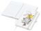 Notizbuch Match-Book Naturpapier-Hardcover individuell bedruckt, DIN A5, Papierfarbe/Lineatur Hochweiß/Winkelkaro, Einband-Papierfarbe Weiß