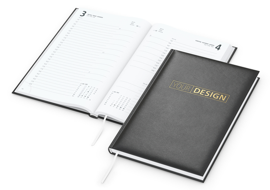 Tageskalender Basic Mo.–Fr. je 1 Seite 320 Seiten Kunstleder-Hardcover, Goldprägung inkl.