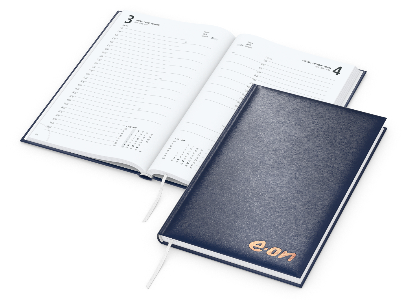 Tageskalender Basic Mo.–Fr. je 1 Seite 320 Seiten Kunstleder-Hardcover, Kupferprägung inkl.