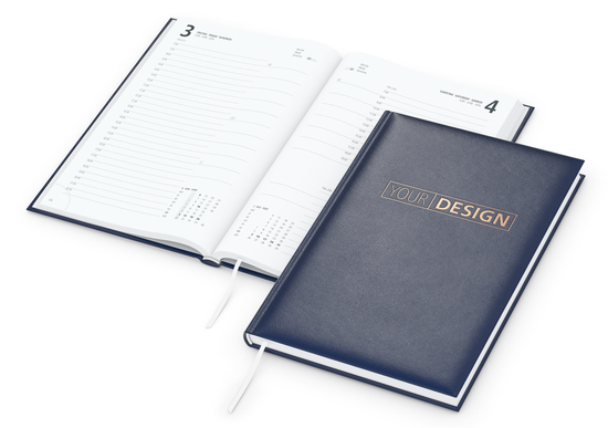 Tageskalender Basic Mo.–Fr. je 1 Seite 320 Seiten Kunstleder-Hardcover, Kupferprägung inkl.