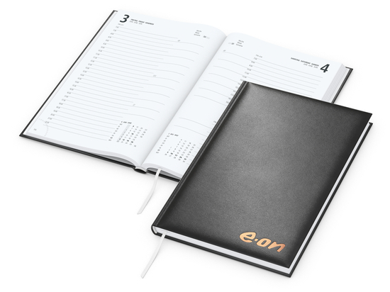Tageskalender Basic Mo.–Fr. je 1 Seite 320 Seiten Kunstleder-Hardcover, Kupferprägung inkl.