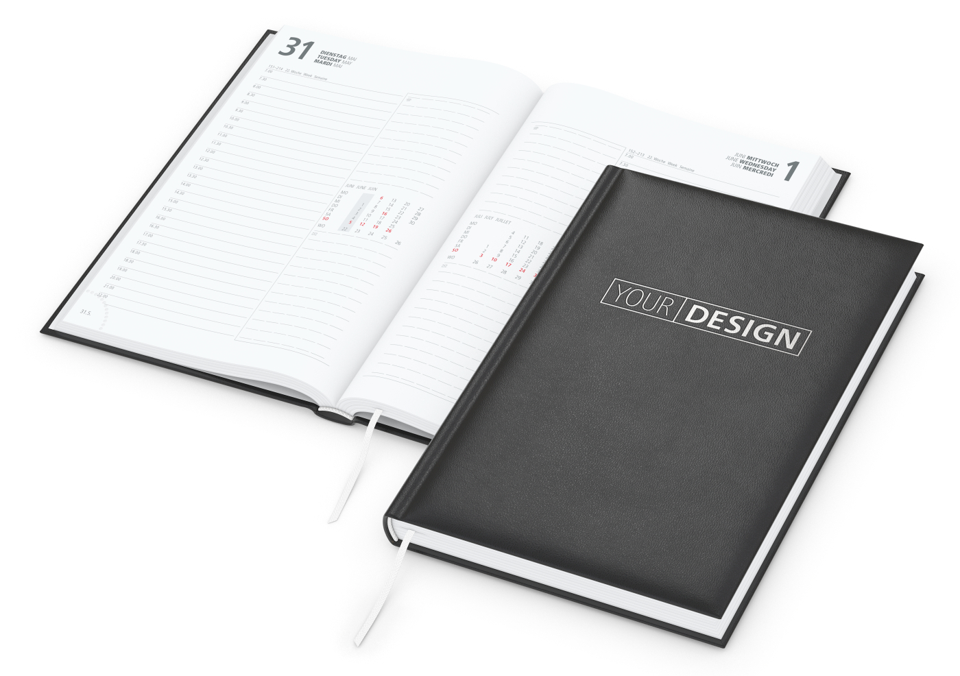 Tageskalender Image Mo.–Fr. je 1 Seite 352 Seiten Kunstleder-Hardcover, Silberprägung inkl.