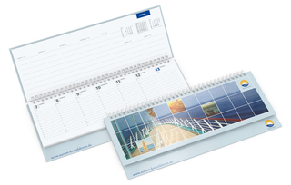 Tisch-Querkalender Master 1 Woche = 2 Seiten 8–21 Uhr, Einband Papier-Hardcover matt