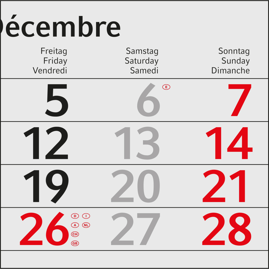 3-Monatskalender Einblatt Budget 3 Schrift modern