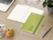 Notizbuch Organic-Book RECYCLING Apfelleder-Hardcover farbig A5, Lineatur Punktraster, Material-Infoblatt ja, Blindprägung inkl.