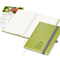 Notizbuch Organic-Book RECYCLING Apfelleder-Hardcover farbig A5, Lineatur Punktraster, Material-Infoblatt ja, Blindprägung inkl.