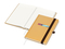Notizbuch Organic-Book RECYCLING Apfelleder-Hardcover farbig A5, Lineatur Winkelkaro, Material-Infoblatt nein, Siebdruck-Digital inkl.