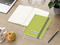 Notizbuch Organic-Book RECYCLING Apfelleder-Hardcover farbig A5, Lineatur Winkelkaro, Material-Infoblatt nein, Siebdruck-Digital inkl.