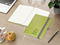 Notizbuch Organic-Book RECYCLING Apfelleder-Hardcover farbig A5, Lineatur Winkelkaro, Material-Infoblatt nein, Blindprägung inkl.