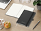 Notizbuch Organic-Book RECYCLING Apfelleder-Hardcover farbig A5, Lineatur Winkelkaro, Material-Infoblatt nein, Blindprägung inkl.