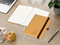 Notizbuch Organic-Book RECYCLING Apfelleder-Hardcover farbig A5, Lineatur Winkelkaro, Material-Infoblatt ja, Blindprägung inkl.
