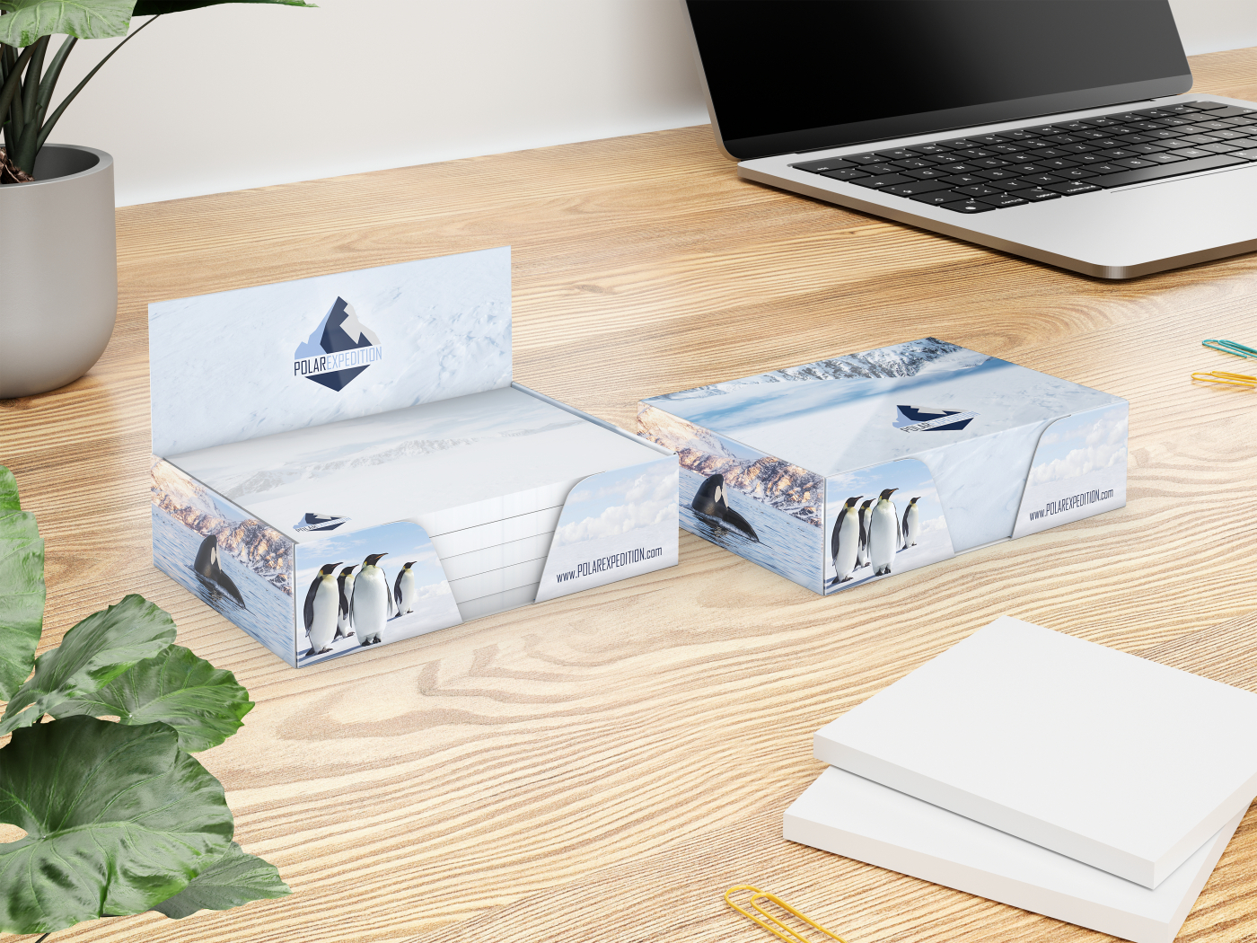 Haftnotiz-Box Pop-Up-Box Haftnotizblöcke weiß Karton-Box individuell bedruckt, 100 × 72 mm, Blattanzahl 250, Haftzettel-Gestaltung individuell
