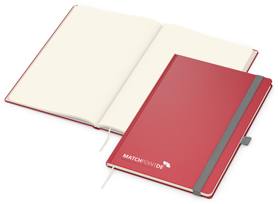Notizbuch Vision-Book Kunstleder-Hardcover matt-farbig, DIN A4, Papierfarbe/Lineatur Cremefarben/Punktraster, Siebdruck-Digital inkl.