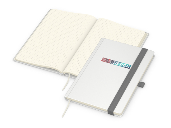 Notizbuch Vision-Book Kunstleder-Hardcover matt-farbig, DIN A5, Papierfarbe/Lineatur Cremefarben/Punktraster, Siebdruck-Digital inkl.