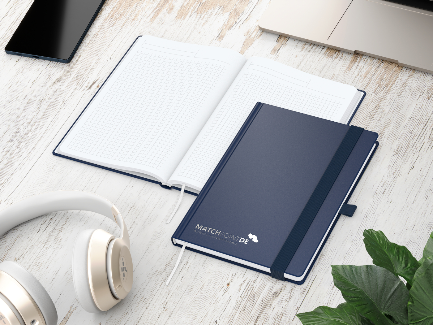 Notizbuch Vision-Book White A5 Bestseller inkl. Prägung