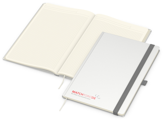 Notizbuch Vision-Book EXPRESS Kunstleder-Hardcover matt-farbig, DIN A4, Papierfarbe/Lineatur Cremefarben/Winkelkaro