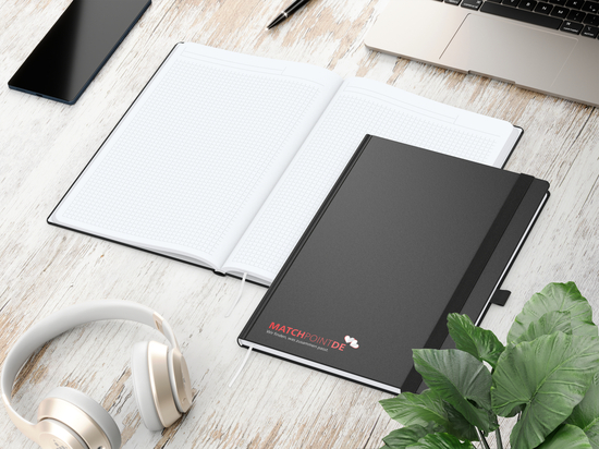 Notizbuch Vision-Book EXPRESS Kunstleder-Hardcover matt-farbig, DIN A4, Papierfarbe/Lineatur Hochweiß/Winkelkaro