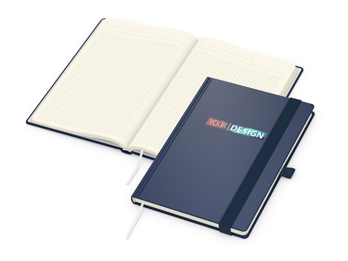 Notizbuch Vision-Book EXPRESS Kunstleder-Hardcover matt-farbig, DIN A5, Papierfarbe/Lineatur Cremefarben/Winkelkaro