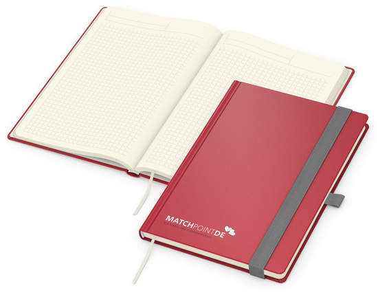 Notizbuch Vision-Book EXPRESS Kunstleder-Hardcover matt-farbig, DIN A5, Papierfarbe/Lineatur Cremefarben/Winkelkaro