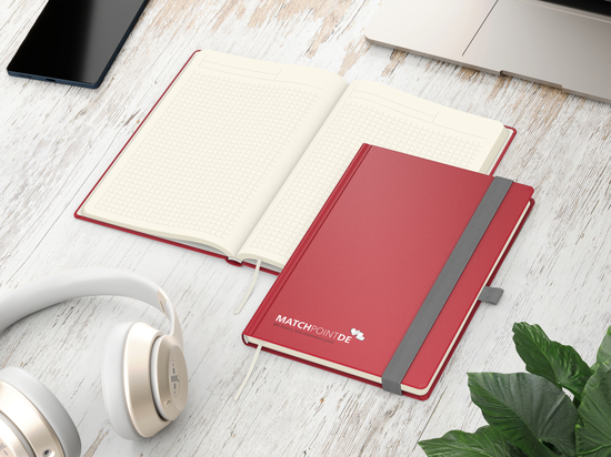 Notizbuch Vision-Book EXPRESS Kunstleder-Hardcover matt-farbig, DIN A5, Papierfarbe/Lineatur Cremefarben/Winkelkaro