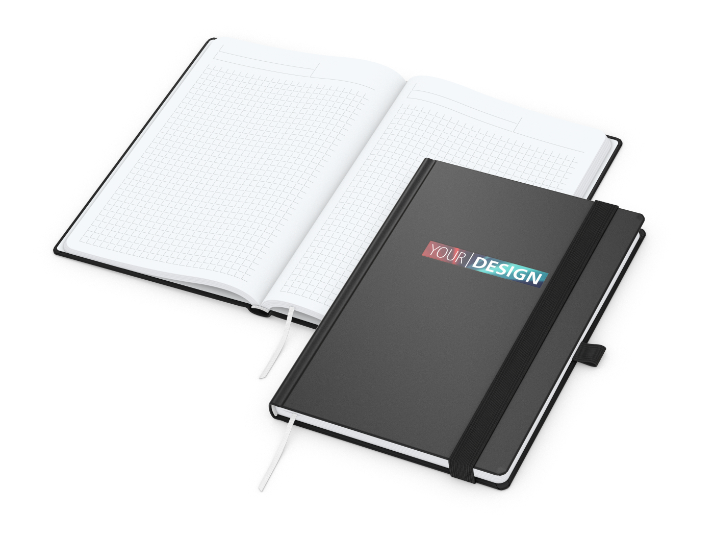 Notizbuch Vision-Book EXPRESS Kunstleder-Hardcover matt-farbig, DIN A5, Papierfarbe/Lineatur Hochweiß/Winkelkaro