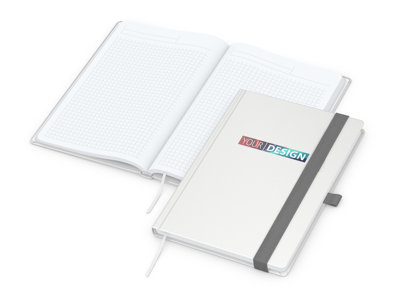 Notizbuch Vision-Book EXPRESS Kunstleder-Hardcover matt-farbig, DIN A5, Papierfarbe/Lineatur Hochweiß/Winkelkaro