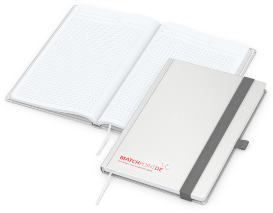 Notizbuch Vision-Book EXPRESS Kunstleder-Hardcover matt-farbig, DIN A5, Papierfarbe/Lineatur Hochweiß/Winkelkaro