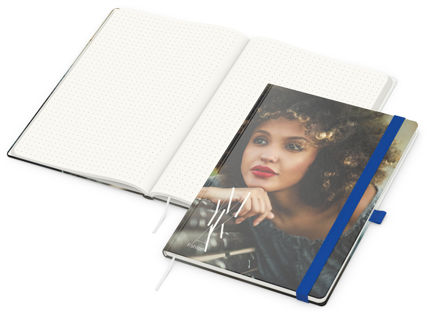 Notizbuch Match-Book RECYCLING Hardcover individuell bedruckt, DIN A4, Lineatur Punktraster, Einband-Material recyceltes Naturpapier