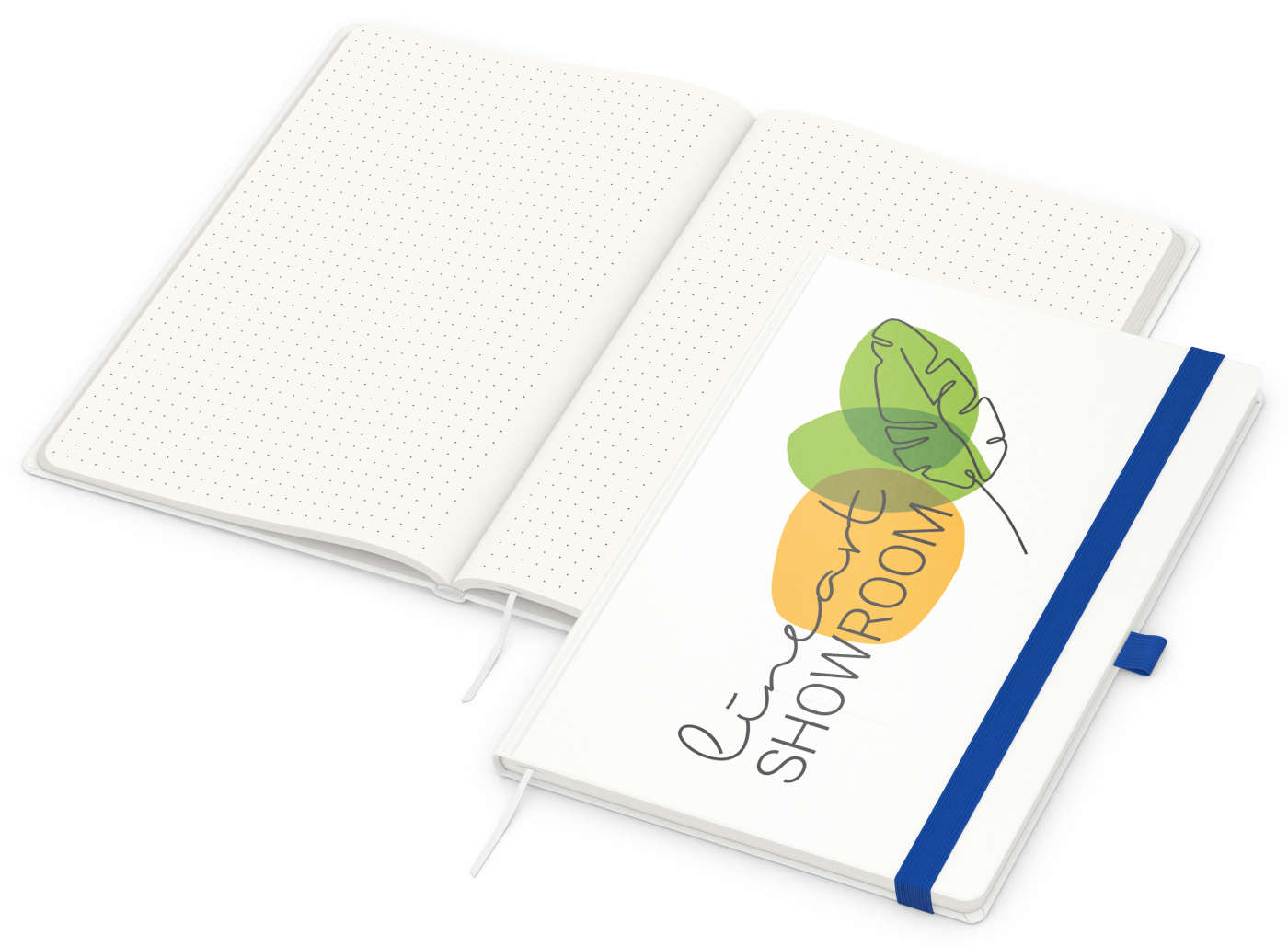Notizbuch Match-Book RECYCLING Hardcover individuell bedruckt, DIN A4, Lineatur Punktraster, Einband-Material recyceltes Papier matt