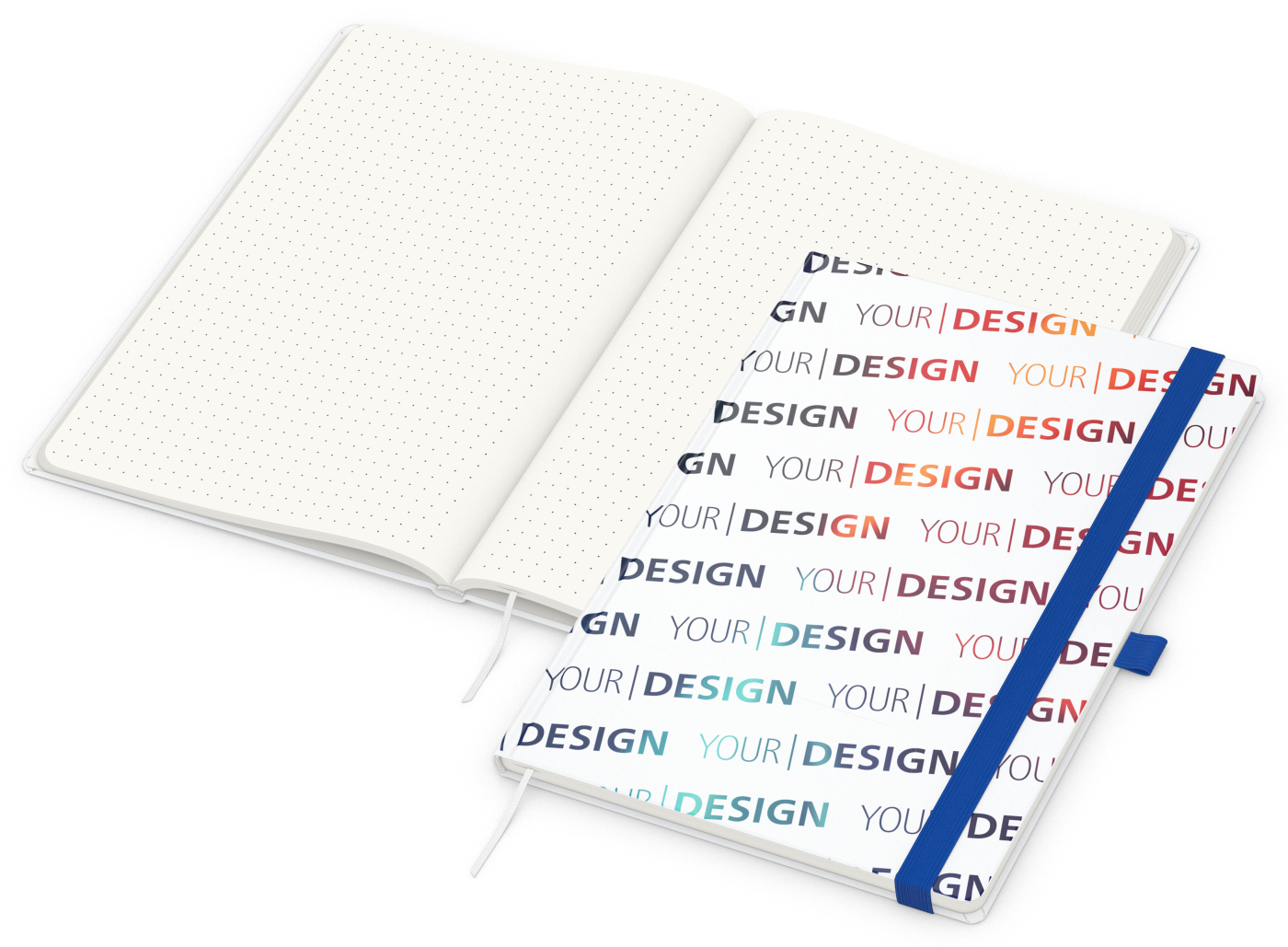 Notizbuch Match-Book RECYCLING Hardcover individuell bedruckt, DIN A4, Lineatur Punktraster, Einband-Material recyceltes Papier matt