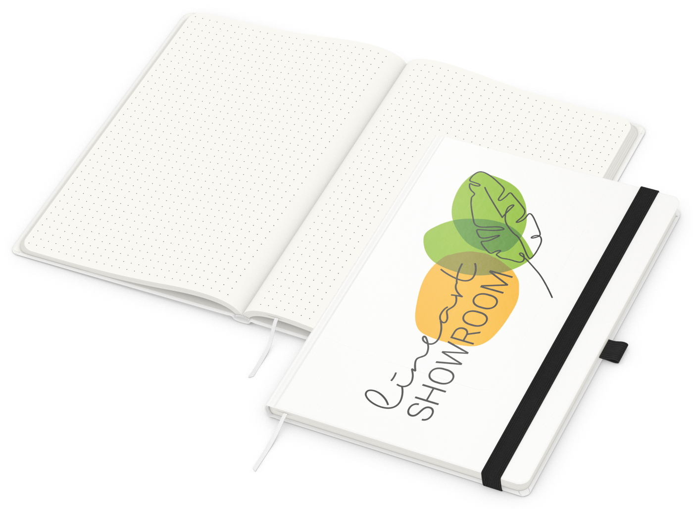 Notizbuch Match-Book RECYCLING Hardcover individuell bedruckt, DIN A4, Lineatur Punktraster, Einband-Material recyceltes Papier matt
