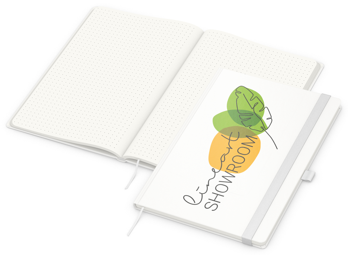 Notizbuch Match-Book RECYCLING Hardcover individuell bedruckt, DIN A4, Lineatur Punktraster, Einband-Material recyceltes Papier matt